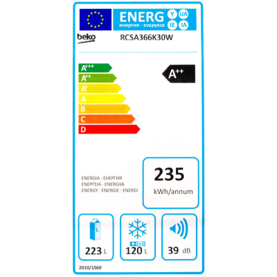 Холодильник Beko RCSA366K30W фото №4