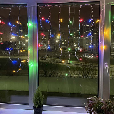 Гірлянда Colorway Бахрома 3мx0.6м 100Led IP20 цветная (CW-GF-100L36VMC) фото №10