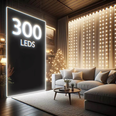 Гирлянда Colorway Штора завіса 3 x 3 м 300 LED USB теплий колір (CW-GW-300L33U) фото №3