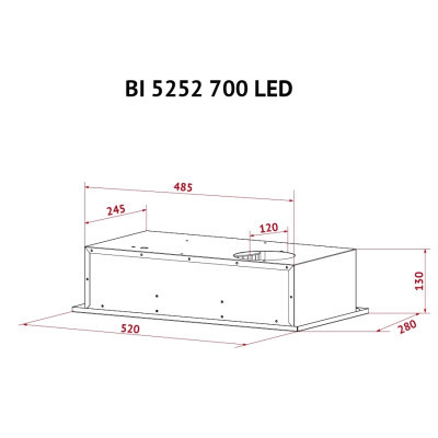 Витяжки Perfelli BI 5252 I 700 LED фото №11