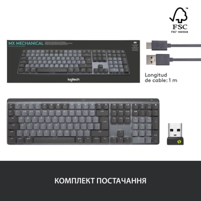 Клавиатура Logitech MX Mechanical Wireless Illuminated Performance Graphite (920-010757) фото №11