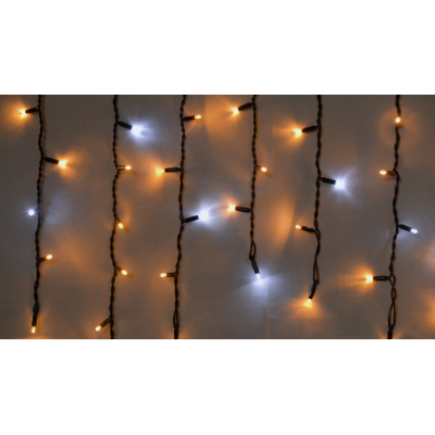 Гирлянда Delux ICICLE 75LED 2x0.7 м Білий flash Жовтий/Чорний IP44 (90015183)