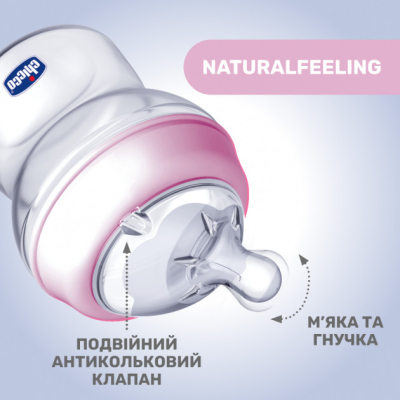 Пляшечка для годування Chicco Бутылочка для кормления  Natural Feeling Color 150 мл  0 мес Голубая (81311.20) фото №3