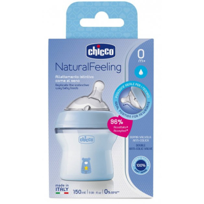 Пляшечка для годування Chicco Бутылочка для кормления  Natural Feeling Color 150 мл  0 мес Голубая (81311.20) фото №8