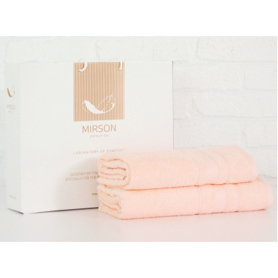 Рушник MirSon набор банных №5080 Elite SoftNess Peach 50х90, 70х140 (2200003960846)