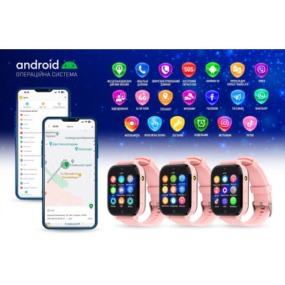 Смарт-годинник GARMIX PointPRO-300 4G/GPS/WIFI/VIDEO CALL PINK фото №3
