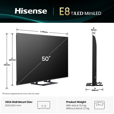 Телевізор Hisense 50E8Q фото №2