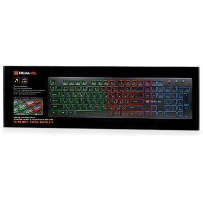 Клавиатура REAL-EL 7070 Comfort Backlit, black фото №3