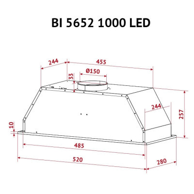 Вытяжки Perfelli BI 5652 BL 1000 LED фото №11