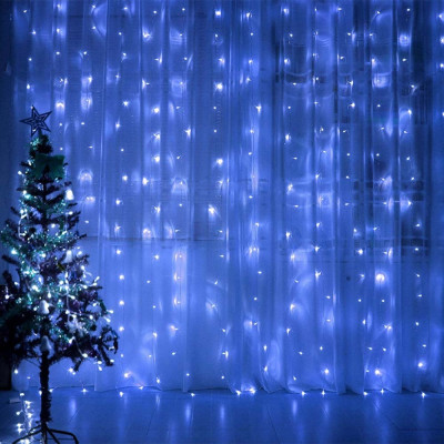 Гірлянда Colorway штора водопад 3x3м 300LED 220V синяя (CW-GW-300L33VWFBL) фото №9