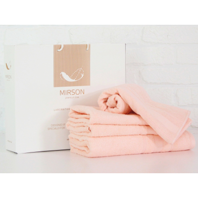 Рушник MirSon набор банных №5080 Elite SoftNess Peach 40х70, 50х90, 70х140 (2200003975727)
