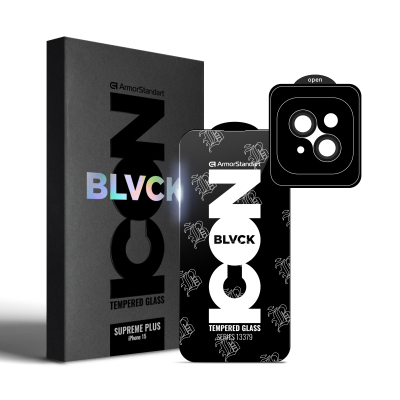 Захисне скло Armorstandart Supreme Plus Black Icon Apple iPhone 15 (ARM71137)