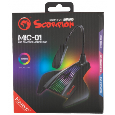 Микрофон Marvo MIC-01 Multi-LED USB Black (MIC-01) фото №4