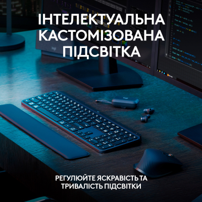 Клавіатура Logitech MX Keys S Plus Palmrest Wireless UA Graphite (920-011589) фото №4