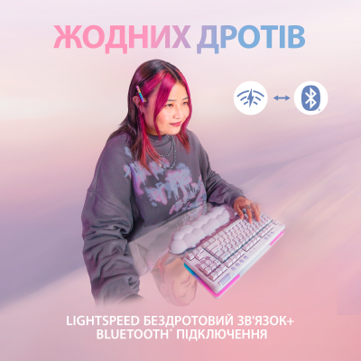 Клавіатура Logitech G715 Aurora Wireless Gaming GX Brown Lightspeed/Bluetooth UA Off-White (920-010465) фото №3