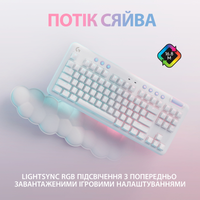 Клавіатура Logitech G715 Aurora Wireless Gaming GX Brown Lightspeed/Bluetooth UA Off-White (920-010465) фото №4