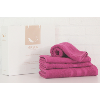 Рушник MirSon набор банных №5081 Elite SoftNess Plum 40х70, 50х90, 70х140, (2200003975734)