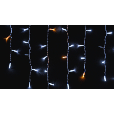 Гирлянда Delux ICICLE 100LED 2x0.7 м Жовтий flash Білий/Білий IP44 (90015181)