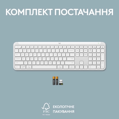Клавиатура Logitech K950 Bluetooth/Wireless UA Off-White (920-012466) фото №11