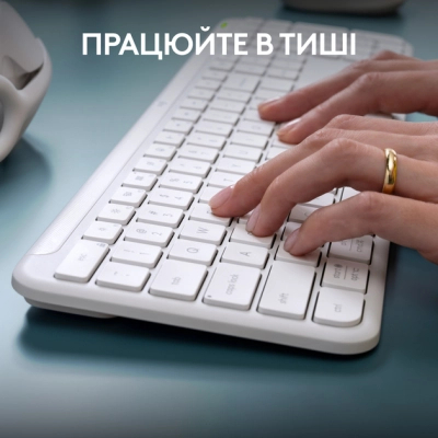 Клавиатура Logitech K950 Bluetooth/Wireless UA Off-White (920-012466) фото №6