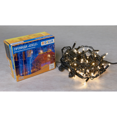 Гирлянда Delux Icicle 75LED 2x0.7m 18 flash теплий білий/чорний IP44 EN (90012960)