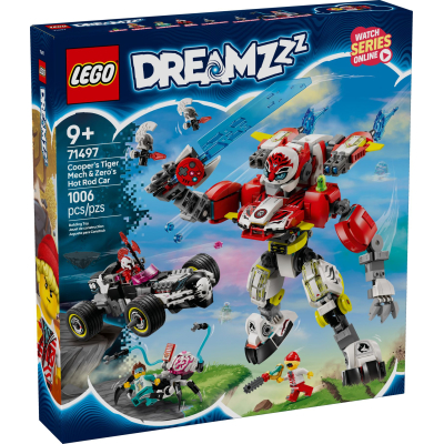 Конструктор Lego DREAMZzz Робот-тигр Купера та Хот-род авто Зеро (71497)