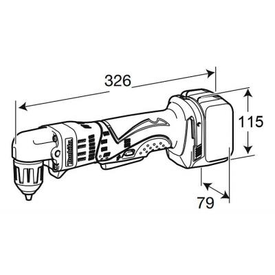 Дрель Makita угловой LXT, 10мм (без АКБ и БП) (DDA351Z) фото №3
