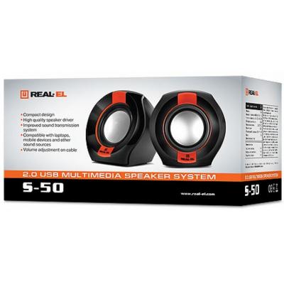 Акустическая система REAL-EL S-50 black-red фото №2
