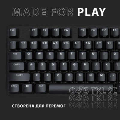 Клавиатура Logitech G413 TKL SE Mechanical Tactile Switch USB UA Black (920-010446) фото №7