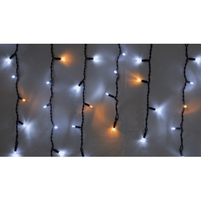 Гирлянда Delux ICICLE 100LED 2x0.7 м Жовтий flash Білий/Чорний IP44 (90015182)