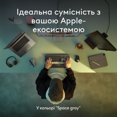 Клавиатура Logitech MX Keys S для MAC Bluetooth/Wireless UA Space Grey (920-011637) фото №10