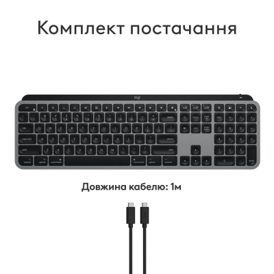 Клавиатура Logitech MX Keys S для MAC Bluetooth/Wireless UA Space Grey (920-011637) фото №11