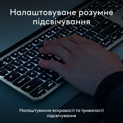 Клавиатура Logitech MX Keys S для MAC Bluetooth/Wireless UA Space Grey (920-011637) фото №6