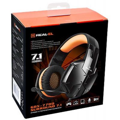 Наушники REAL-EL GDX-7700 SURROUND 7.1 black-orange фото №9
