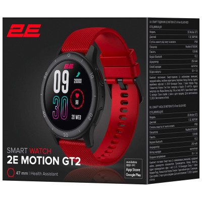 Смарт-годинник 2E Motion GT2 47мм Black-Red (2E-CWW21BKRD) фото №9