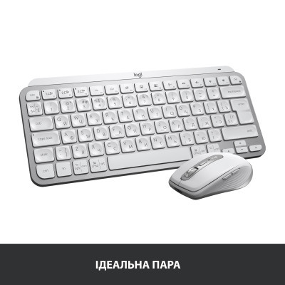 Клавиатура Logitech MX Keys Mini Wireless Illuminated UA Pale Grey (920-010499) фото №11