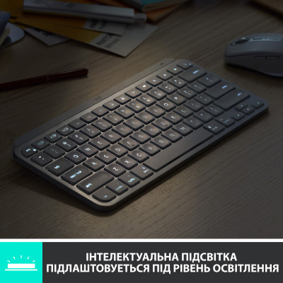Клавиатура Logitech MX Keys Mini Wireless Illuminated UA Pale Grey (920-010499) фото №4