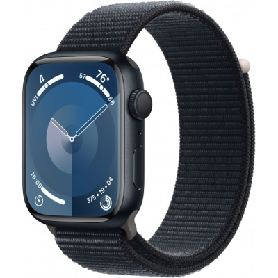 Smart годинник Apple Watch Series 9 GPS 45mm Midnight Aluminium Case with Midnight Sport Loop (MR9C3QP/A)
