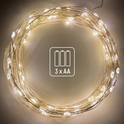 Гірлянда Colorway Струна LED 100 10 м теплий колір 3 AA Battery (CW-G-100L10NB) фото №4