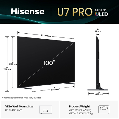 Телевизор Hisense 100U7Q PRO фото №3