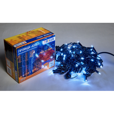 Гирлянда Delux ICICLE flash 108LED 2 х 1 м білий / чорний IP44 EN (90012940) фото №2