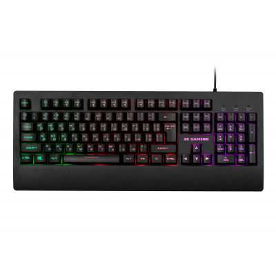 Клавиатура 2E KG330 LED USB Black Ukr (-KG330UBK)