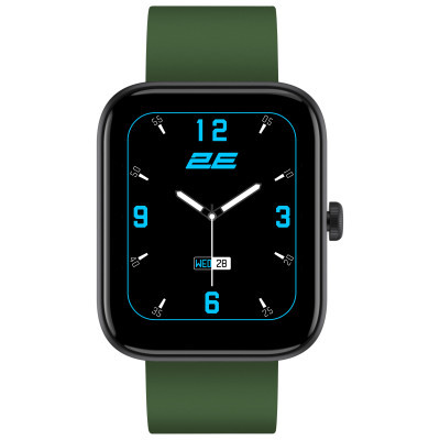 Смарт-годинник 2E Alpha SQ Music Edition 46mm Black-Green (2E-CWW40BKGN) фото №2