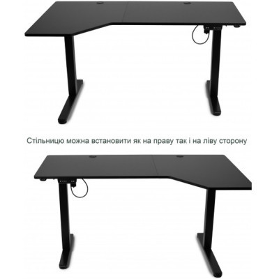 Комп'ютерний стіл Barsky StandUp Corner 1450x850 мм Black (BSTc-01) фото №11